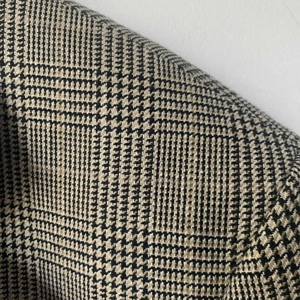 Vintage Polo Univ Club Plaid Silk Wool Jacket